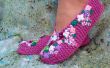 Tricoter chaussons lilas