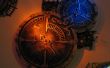 Horloge steampunk avec 2 puits de lumière RGB