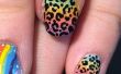Lisa Frank inspiré Ombre Leopard Print Nail Art