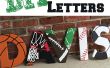 Lettres en bois sur le thème de sport