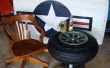 Table faite d’une roue d’avion des années 1940