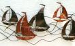 Art mural - bateaux à voile en métal