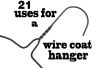 21 utilisations pour un cintre de fil