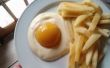 Faux oeuf et Fries Français : Pêche, yaourt et pomme