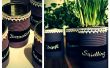 Tin can pots pour herbes