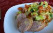 Hachage légumes cuits dans la graisse de Bacon de porc laineux