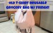 Vieux sac d’épicerie réutilisables T-Shirt w / Fringe ! 