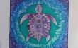 Peinture sur soie « Purple Turtle »