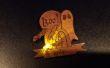 Fait à Techshop - clignotement LED Laser-Cut Halloween Badge