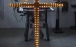 Croix de 5' 100 lumière LED en bois décoration de Noël