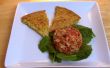 Farinata (galette de pois chiche) avec tomate & maïs Tartare - Vegan & sans Gluten