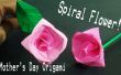 Comment faire une fleur en papier pour la fête des mères (artisanat en papier fleurs Origami spirale) ! 