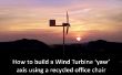 Mont de turbine de vent à l’aide de vieille chaise de bureau