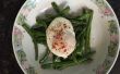 POACHED Egg avec haricots Français