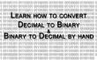 Conversion de décimal en binaire et Vice Versa