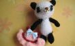 Crochet Amigurumi girl robe rose de panda