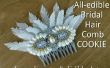 Cookie de peigne cheveux Bridal comestibles - avec 2 Types différents de plumes comestibles
