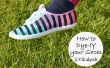 Tournez vos chaussures de toile blanche en triple coloré aux tons rayés chaussures à l’aide de colorant