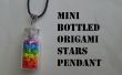 Mini bouteille Origami Stars pendentif (couleurs de l’arc-en-ciel)