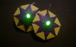 Boucles d’oreilles origami avec lumière LED (couleurs du Mardi Gras)
