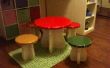 BRICOLAGE enfants champignon Table et tabourets de crapaud mis à jour