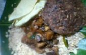 Riz de Tamarin avec curry de poisson séché et omelette de sécher le poisson