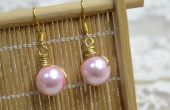 Comment faire des perles Boucles d’oreilles avec perles roses et fils d’or