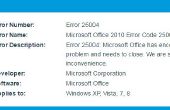Comment réparer Microsoft Office erreur 25004