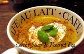 Curry de carottes & Corainder soupe avec un œuf poché