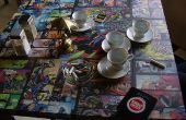 Super Table - covered with comic books