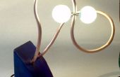 Lampe de Ping Pong de tube de cuivre et bois récupéré sans fil