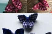 Papillon de pinces à cheveux - origami avec tissu
