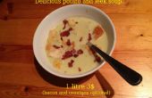 Soupe de pommes de terre et poireaux (lardons et croûtons facultatifs)