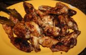 Frotter les ailes de poulet grillées à sec