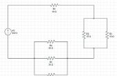 Un schéma de circuit simple avec une source de tension simple et des résistances en série et en parallèle de problèmes