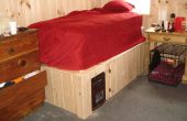 Cadre de lit cabine surélevée avec espace caché