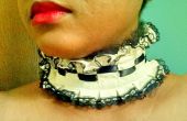 DIY Checkered détail Lolita collier