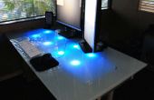 Bureau en verre LED