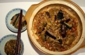 Les aubergines épicées avec du porc ~ plat chinois en marmite argile
