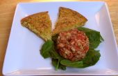 Farinata (galette de pois chiche) avec tomate & maïs Tartare - Vegan & sans Gluten