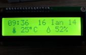Horloge avec thermomètre en utilisant Arduino, i2c 16 x 2 lcd, capteur RTC DS1307 et DHT11. 