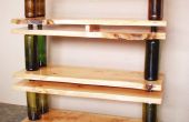 Dix rayonnage modulaire vert : étagères et tables à l’aide de bouteilles en verre