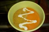 Rôti de soupe de poivron jaune et soupe de tomates rôties à la crème de piment