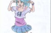 Comment dessiner "Vocaloid" (plissé) jupe