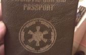 Tout cuir, découpé au laser, portefeuille passeport Empire galactique (Star Wars)