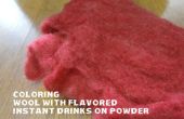 Fil avec boisson instantanée aromatisé à la poudre de coloration