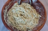 Spaghetti et du yogourt nature côté plat