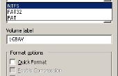 Permettre à NTFS formatage d’un disque USB