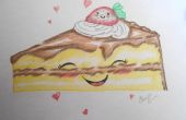 Comment dessiner une tranche de gâteau Kawaii
