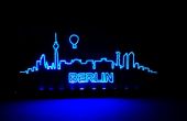 5$ Berlin Skyline gravée acrylique affichage (piles)